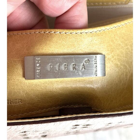 Pibra Women’s White Cutout Horsehair Italian Leather Handle Bag Boho Purse Rare - Picture 7 of 12